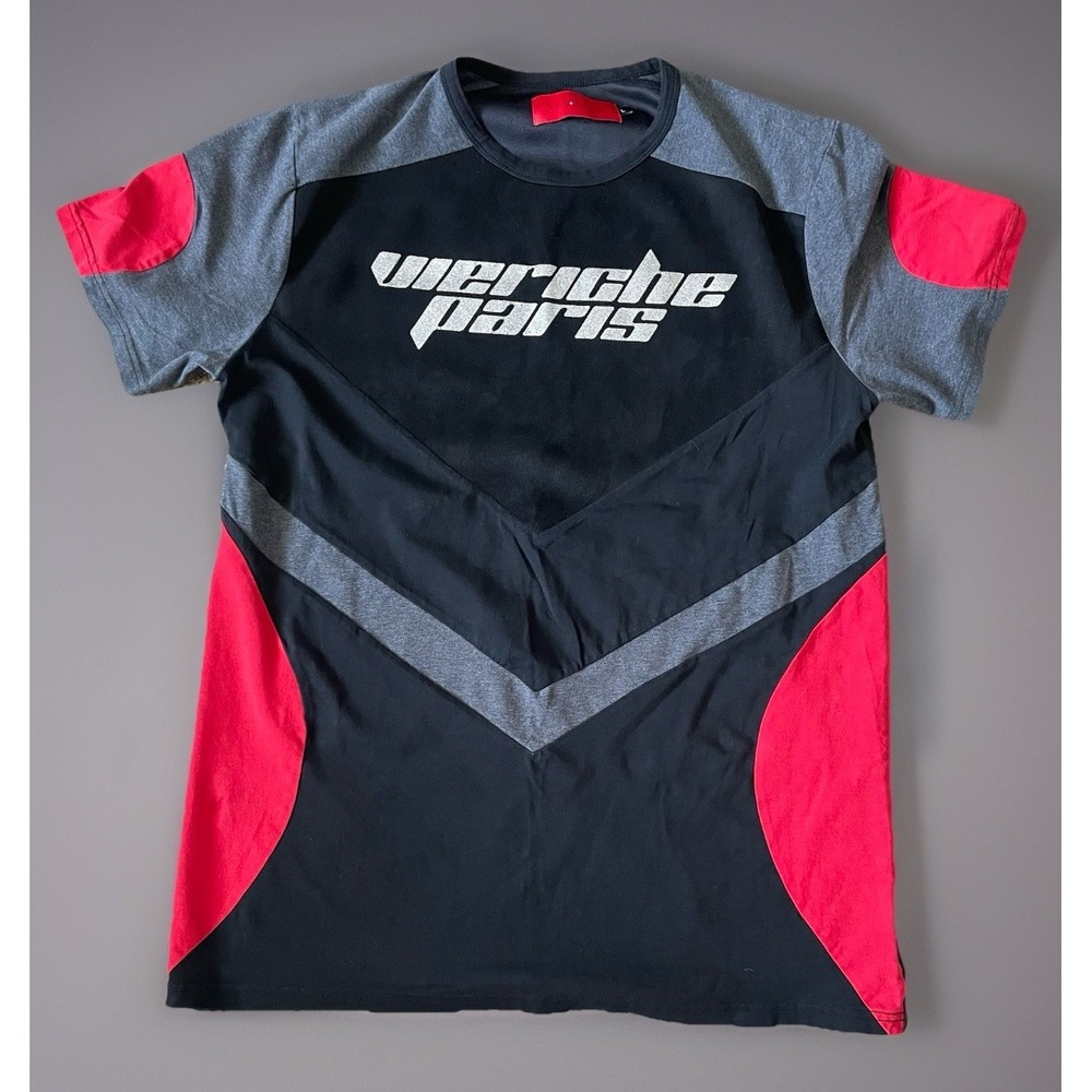 Vie Riche Paris Short Sleeve T-shirt Black Red Logo Euro Designer Men Large JBHS